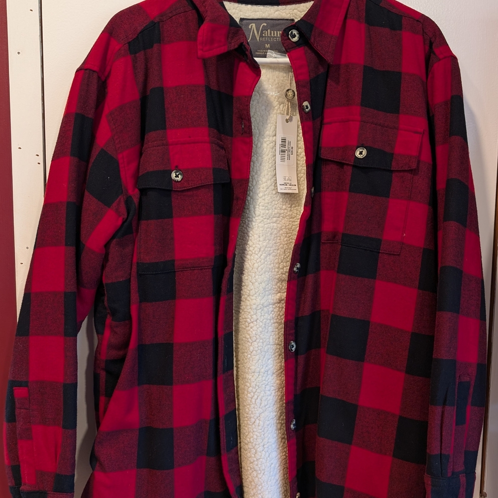 Natural Reflections Red and Black Plaid Jacket